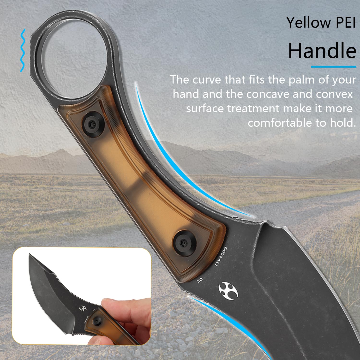 Amazon.com : KANSEPT Niko Fixed Blade Knife, 3.54'' Blackwash D2